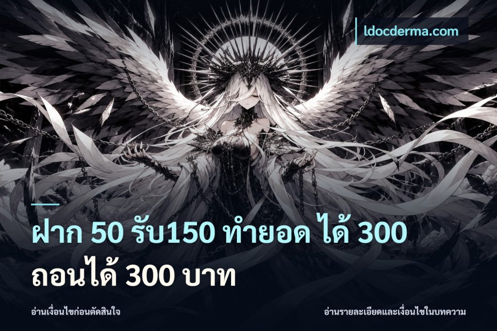 ฝาก 50 รับ150 ทำยอด ได้ 300 ถอนได้ 300 บาท