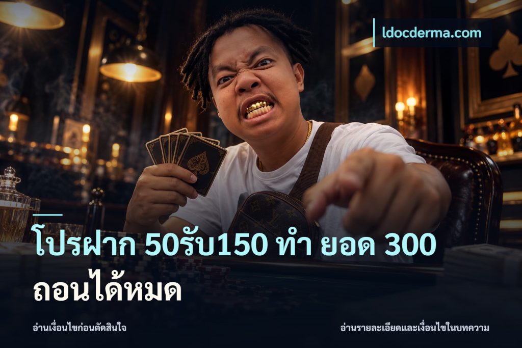 โปรฝาก 50รับ150 ทํา ยอด 300 ถอนได้หมด