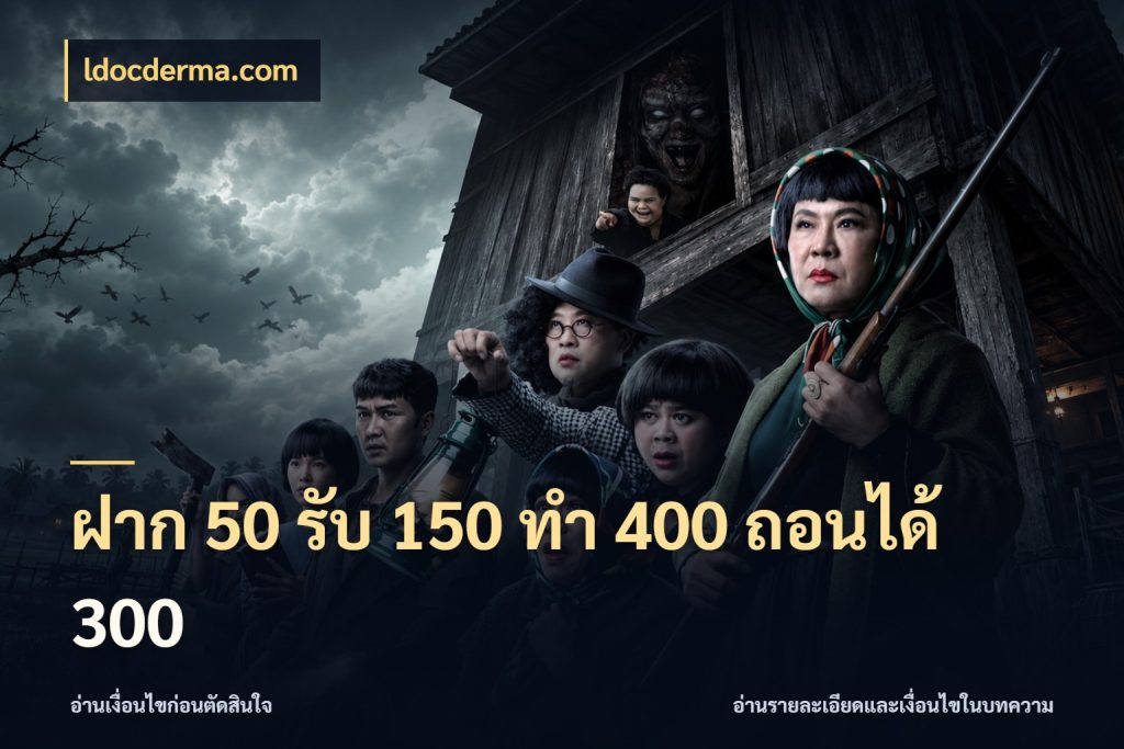 ฝาก 50 รับ 150 ทํา 400 ถอนได้ 300 เปิดมุมโปรให้เข้ากับเกมแนวโปรด กับ ldocderma.com