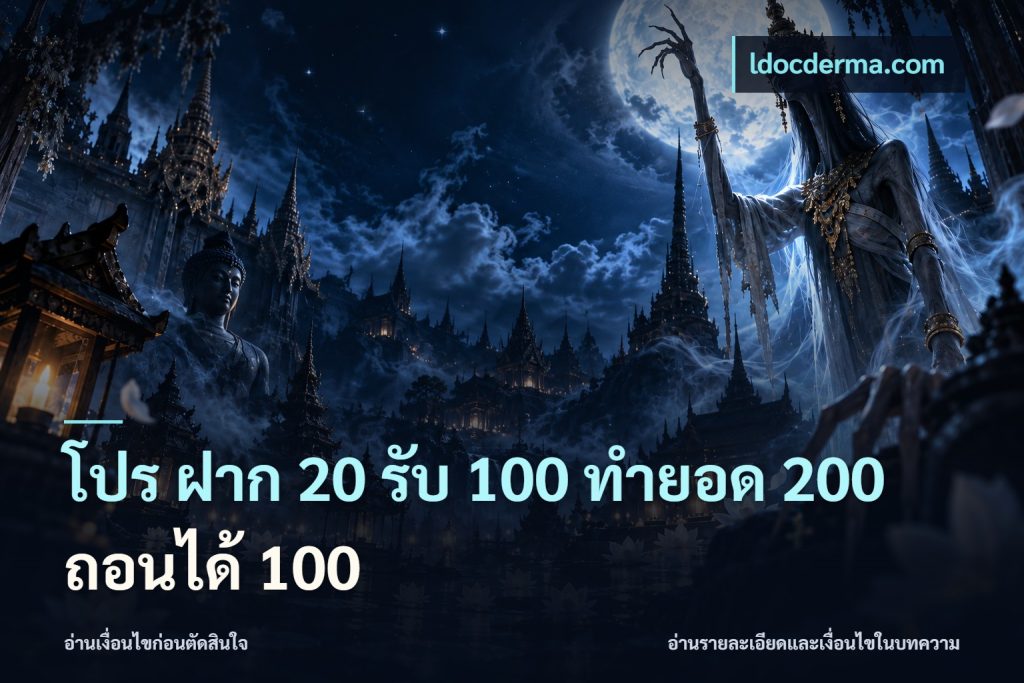 โปร ฝาก 20 รับ 100 ทำยอด 200 ถอนได้ 100