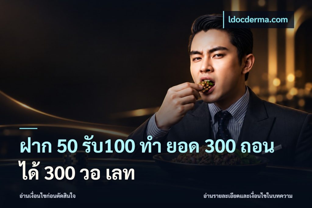 ฝาก 50 รับ100 ทํา ยอด 300 ถอนได้ 300 วอ เลท
