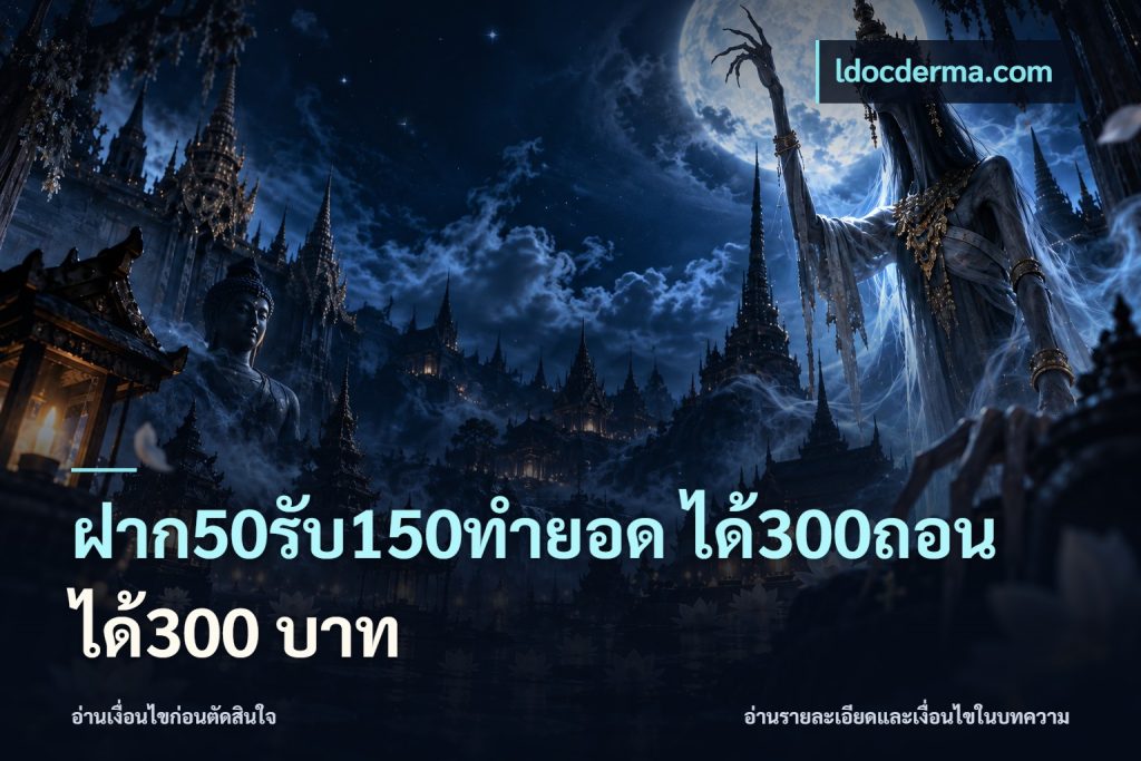 ฝาก50รับ150ทำยอด ได้300ถอนได้300 บาท