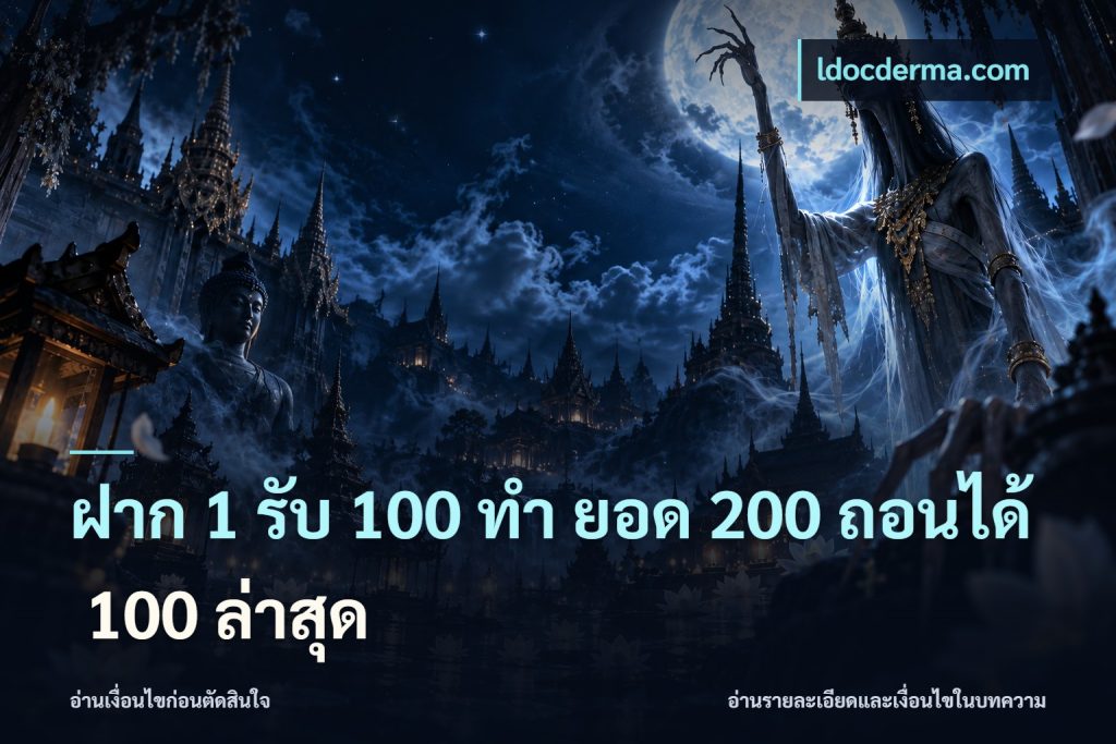 ฝาก 1 รับ 100 ทํา ยอด 200 ถอนได้ 100 ล่าสุด