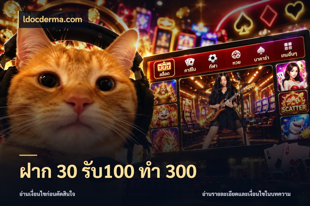 ฝาก 30 รับ100 ทำ 300 ldocderma.com โปรยอดรับที่สายเกมสนใจ