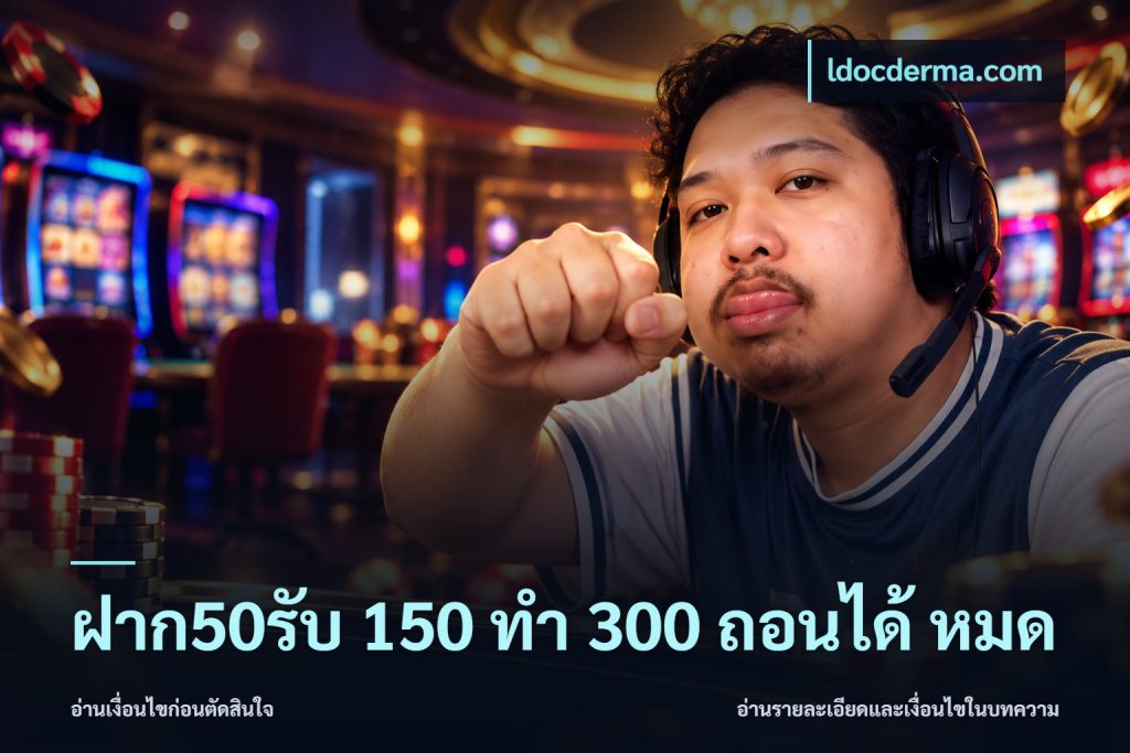 ฝาก50รับ 150 ทำ 300 ถอนได้ หมด