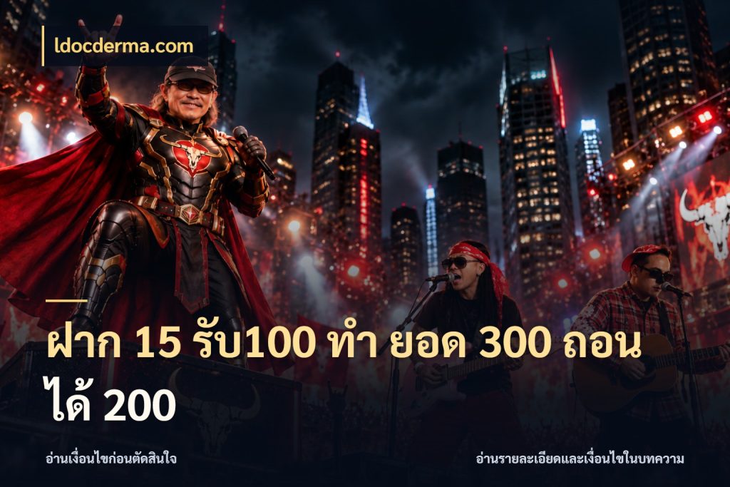 ฝาก 15 รับ100 ทํา ยอด 300 ถอนได้ 200 เครดิตกับรูปแบบโปรที่ตรงใจ กับ ldocderma.com