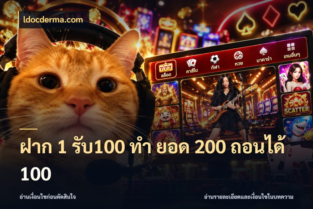 ฝาก 1 รับ100 ทํา ยอด 200 ถอนได้ 100 ldocderma.com เปิดมุมโปรให้เข้ากับเกมแนวโปรด