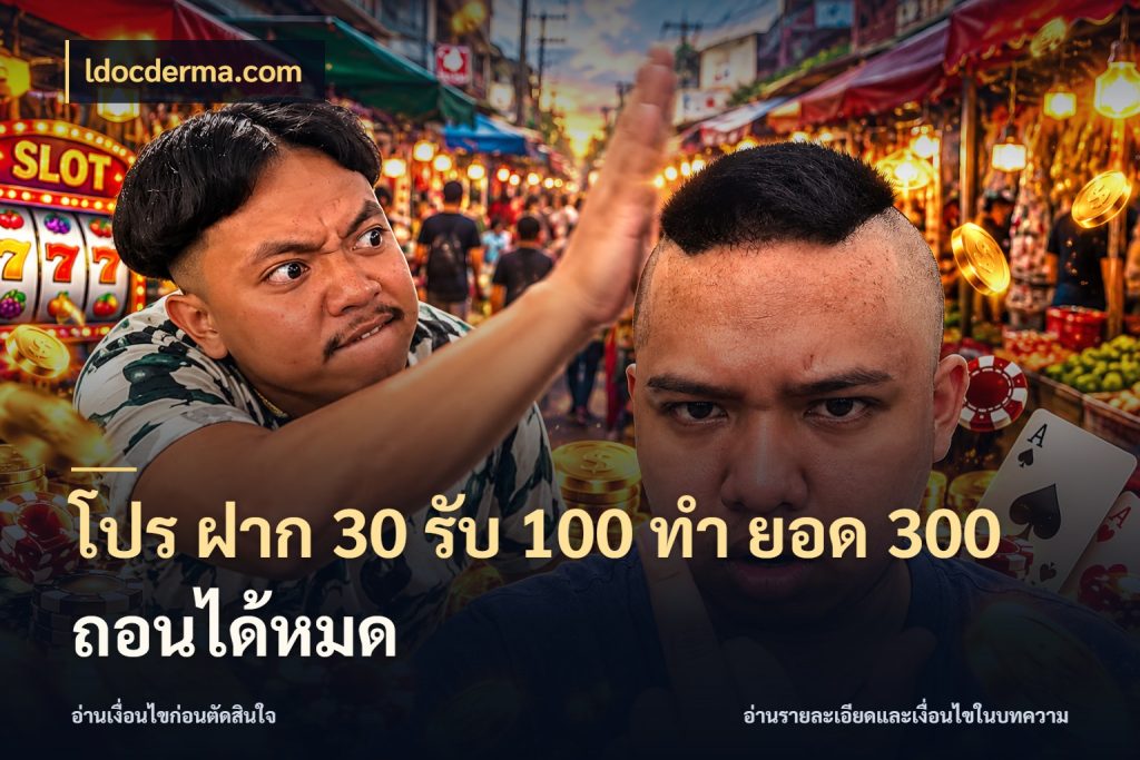 โปร ฝาก 30 รับ 100 ทํา ยอด 300 ถอนได้หมด เครดิตกับรูปแบบโปรที่ตรงใจ กับ ldocderma.com